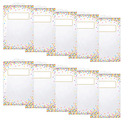 Hanging Confetti Pattern Storage-Book Bag, 11" x 16", 5 Per Pack, 2 Packs