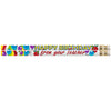 Happy Birthday From Your Teacher Motivational Pencils, 12 Per Pack, 12 Packs