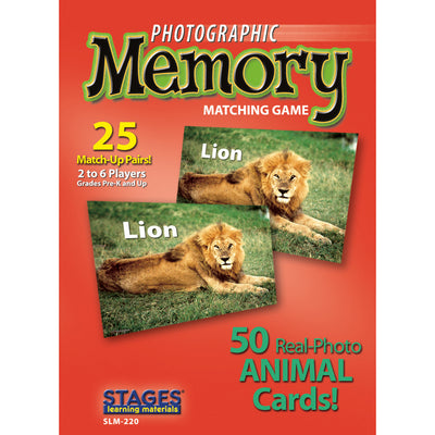 Photographic Memory Matching Game, Animals, Pack of 3