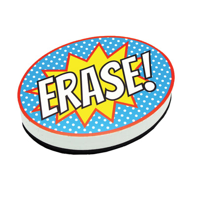 Magnetic Whiteboard Eraser, Superhero Erase!, Pack of 6