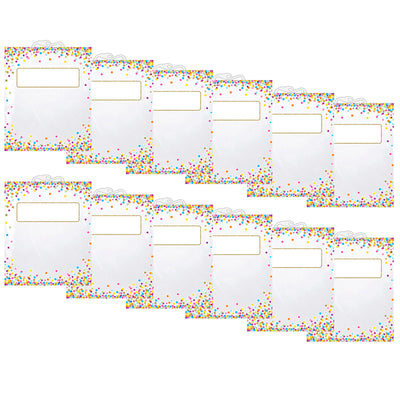 Hanging Confetti Pattern Storage-Book Bag, 10.5" x 12.5", 6 Per Pack, 2 Packs