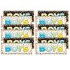 Laminated Double-Sided Hall Passes, 9" x 3-1-2", Confetti Boys Pass, Pack of 6