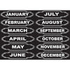 Die-Cut Magnets, Chalkboard Calendar Months, 12 Per Pack, 6 Packs