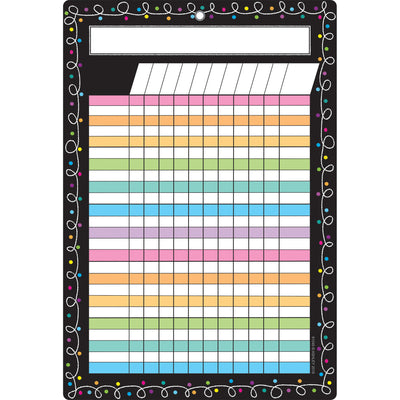 Smart Poly Chart, 13" x 19", Chalk Dots with Loops Incentive, w-Grommet, Pack of 6