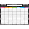 Smart Poly PosterMat Pals Space Savers, 13" x 9-1-2", BW Dots Calendar, Pack of 10