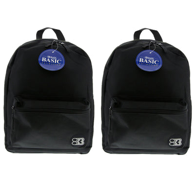 Basic Backpack, 16", Black, Pack of 2