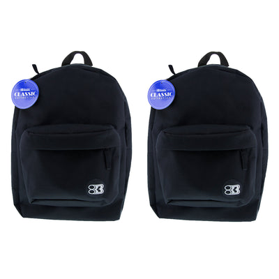 Classic Backpack 17" Black, Pack of 2
