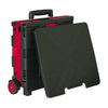Folding Cart on Wheels w-Lid Cover, 16" x 18" x 15", Black-Red