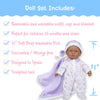 La Baby Soft 11" Baby Doll, Blue with Blanket, Hispanic