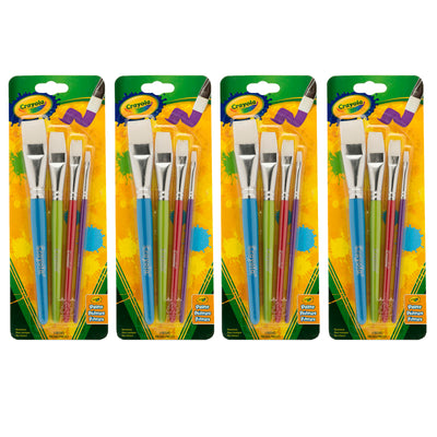 Big Paintbrush Set, Flat, 4 Per Pack, 4 Packs