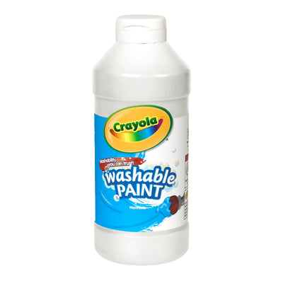 Washable Paint, White, 16 oz. Bottles, Pack of 6