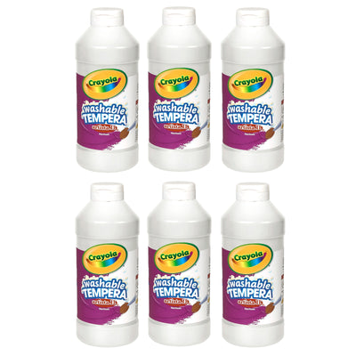 Artista II® Washable Liquid Tempera Paint, White, 16 oz. Bottles, Pack of 6