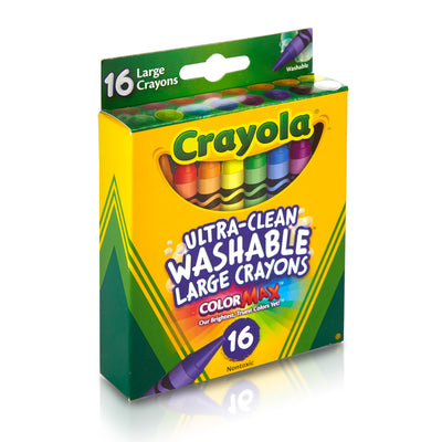 Large Washable Crayons, 16 Per Box, 6 Boxes
