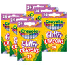 Glitter Crayons, 24 Per Pack, 6 Packs