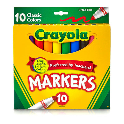 Broad Line Markers, Classic Colors, 10 Per Box, 6 Boxes