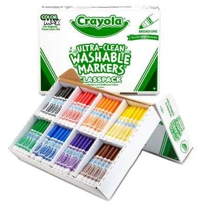 Ultra-Clean Washable Markers Classpack®, Broad Line, 8 Colors, Pack of 200
