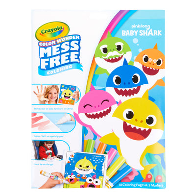 Color Wonder Mess Free Coloring Pad & Markers, Baby Shark, 2 Sets