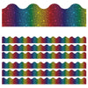 Sparkle + Shine Rainbow Foil Scalloped Border, 39 Feet Per Pack, 6 Packs