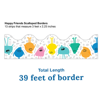 Happy Friends Scalloped Border, 39 Feet Per Pack, 6 Packs