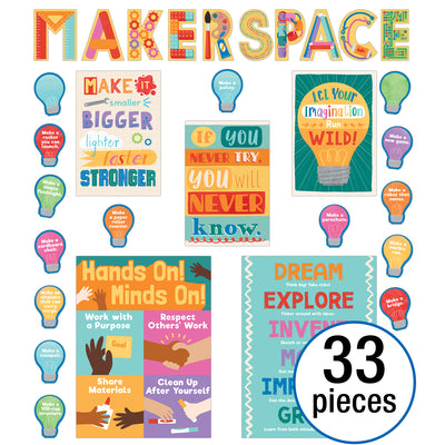 Makerspace Bulletin Board Set, 33 Pieces