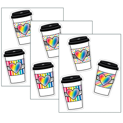 Industrial Cafe Rainbow To-Go Cups Cut-Outs, 36 Per Pack, 3 Packs