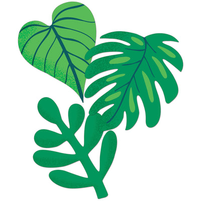 One World Tropical Leaves Extra Large Cut-Outs, 12 Per Pack, 3 Packs