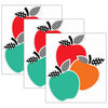 Black, White & Stylish Brights Apples Cut-Outs, 12 Per Pack, 3 Packs