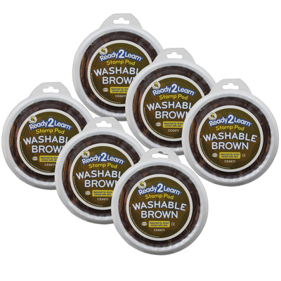 Ready2Learn™ Jumbo Washable Stamp Pad, Brown, Pack of 6