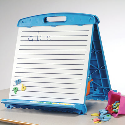 Tabletop Easel with Dry Erase Boards, Pocket Chart, and Storage Tubs