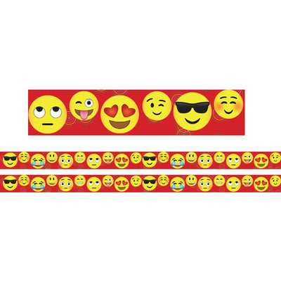 Borders-Trims, Magnetic, Rectangle Cut - 1-1-2" x 24", Emoji Theme, 24' per Pack, 2 Packs