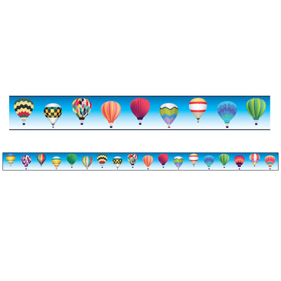 Borders-Trims, Magnetic, Rectangle Cut - 1-1-2" x 24", Hot Air Balloon Theme, 24' per Pack, 2 Packs