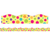 Borders-Trims, Magnetic, Scallop Cut - 1-1-2" x 24", Colorful Dot Theme, 24' per Pack, 2 Packs