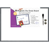 Magnetic Dry Erase Board, 17" x 23", w-Eraser-Marker and 2 Magnets, Gray Frame, 1 Each