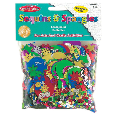 Glittering Sequins with Spangles, 4 oz Per Pack, 6 Packs