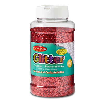 Creative Arts™ Glitter, 1 lb. Bottle, Red, Pack of 3