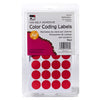 Color Coding Labels, 3-4", Red, 1000 Per Pack, 12 Packs
