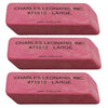 Large Natural Rubber Pink Wedge Erasers, 12 Per Box, 3 Boxes