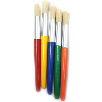 Round Paint Brushes, Short, Assorted Colors, 5 Per Set, 6 Sets