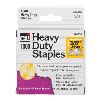 Heavy Duty Staples, 3-8", 1000 Per Pack, 6 Packs