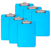 Plastic Clipboard, Letter, Neon Blue, Pack of 6