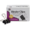 Binder Clips, Large, 1" Capacity, Black-Silver, 12 Per Box, 10 Boxes