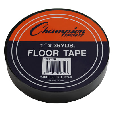 Floor Marking Tape, 1" x 36 yd, Black, 6 Rolls
