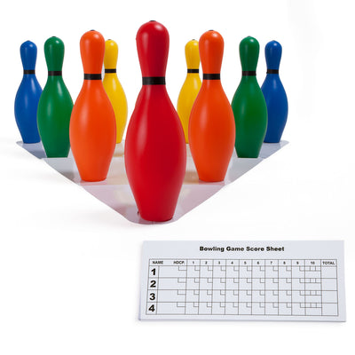 Multicolor Bowling Pin Set, 10 Pins