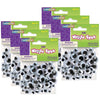 Wiggle Eyes, Black, Assorted Sizes, 100 Pieces Per Pack, 6 Packs