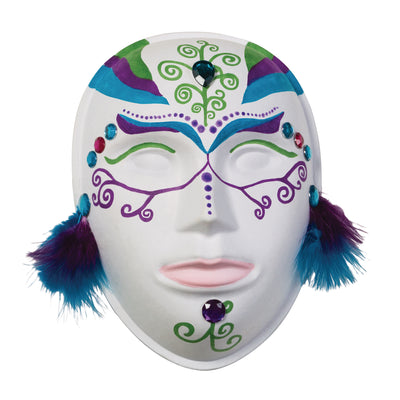 Paperboard Mask, Face, 8" x 5-3-4", Pack of 12