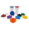 No-Spill Round Paint Cups with Colored Lids, 3" Dia., 10 Cups
