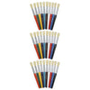 Beginner Paint Brushes, Round Stubby Brushes, 10 Assorted Colors, 7.5" Long, 10 Per Pack, 3 Packs