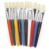 Beginner Paint Brushes, Flat Stubby Brushes, 10 Assorted Colors, 7.5" Long, 10 Per Pack, 3 Packs