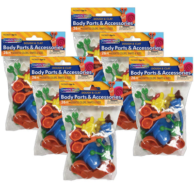Modeling Dough & Clay Body Parts & Accessories, 26 Pieces Per Pack, 6 Packs