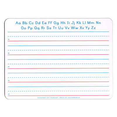 Handwriting Whiteboard, 2-Sided, Ruled-Plain, 1" x 1-2" x 1-2" Ruled, 9" x 12", 10 Boards